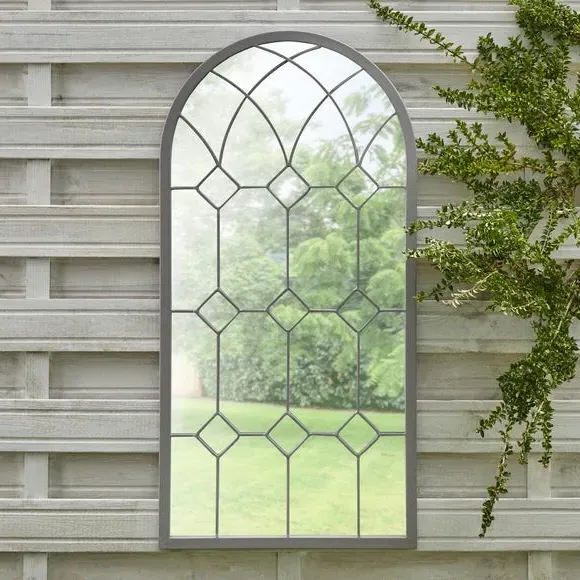 Arched Full Length Wall Mirror - Grey image