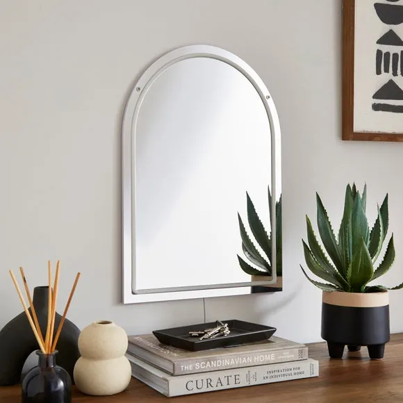 Arched LED Wall Mirror - Silver