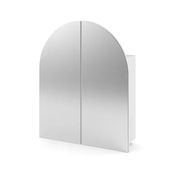 Arched Mirror Wall Cabinet - White, Wood