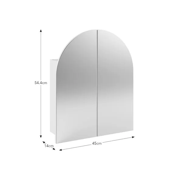 Arched Mirror Wall Cabinet - White, Wood
