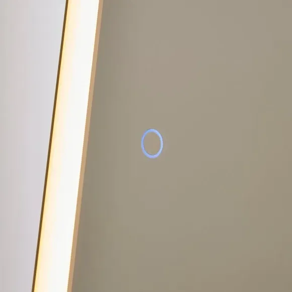 Arched Standing Mirror with LED Lights - Gold