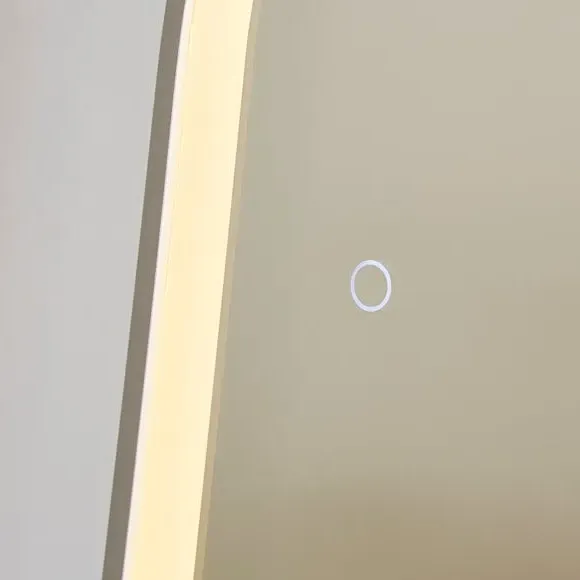 Arched Standing Mirror with LED Lights - Silver