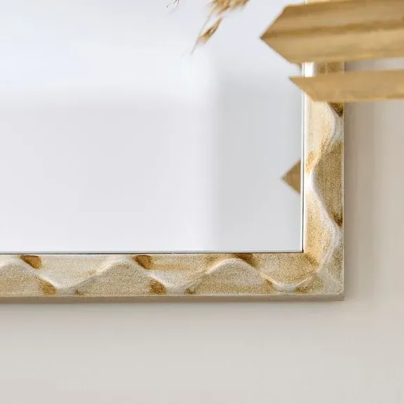 Arched Wall Mirror with Brushed Finish - Gold