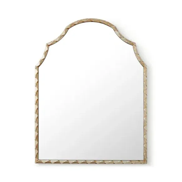 Arched Wall Mirror with Brushed Finish - Gold