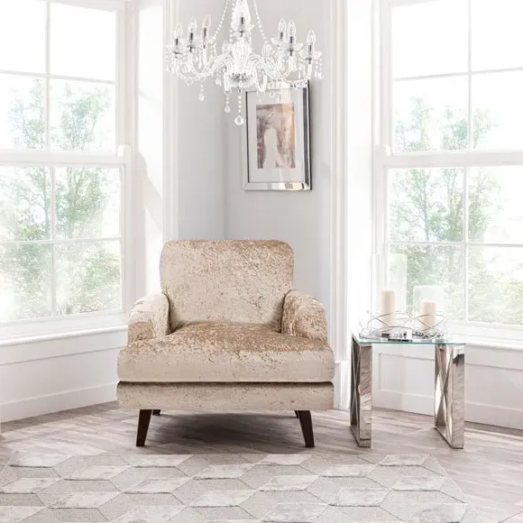 Armchair Cover with Foam Cylinders - Mink, Velour image