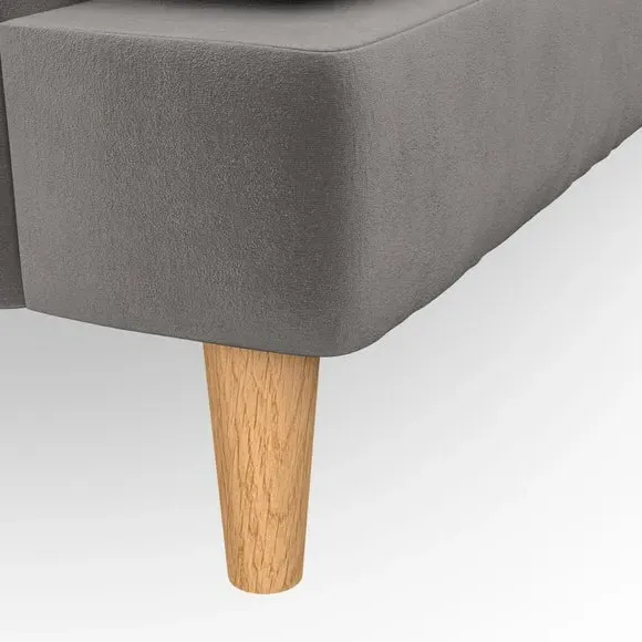 Armchair with Button Details - Charcoal, Velvet