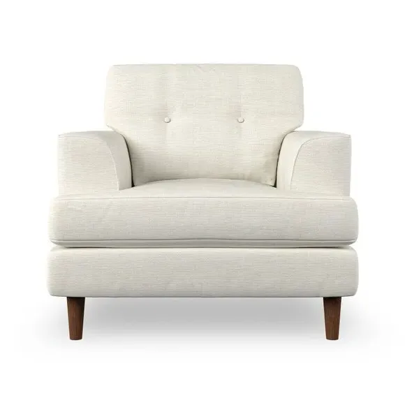 Armchair with Button Details - Ivory, Weave
