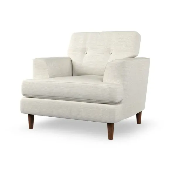 Armchair with Button Details - Ivory, Weave