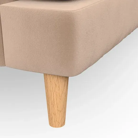 Armchair with Button Details - Taupe, Velvet