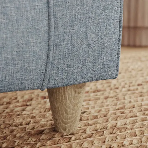Armchair with Curved Arms - Denim, Fabric