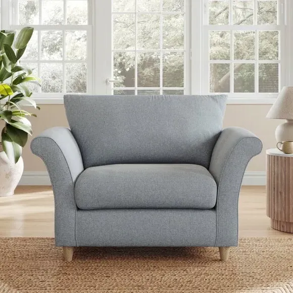 Armchair with Curved Arms - Denim, Fabric image