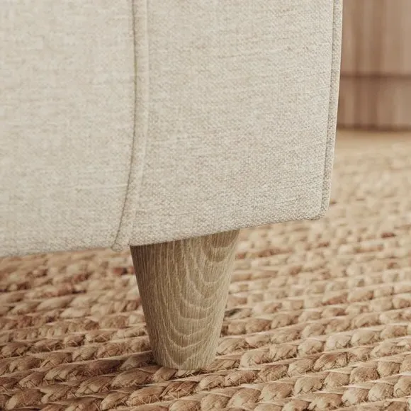 Armchair with Curved Arms - Natural, Fabric