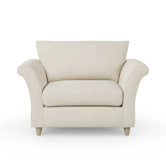 Armchair with Curved Arms - Natural, Fabric