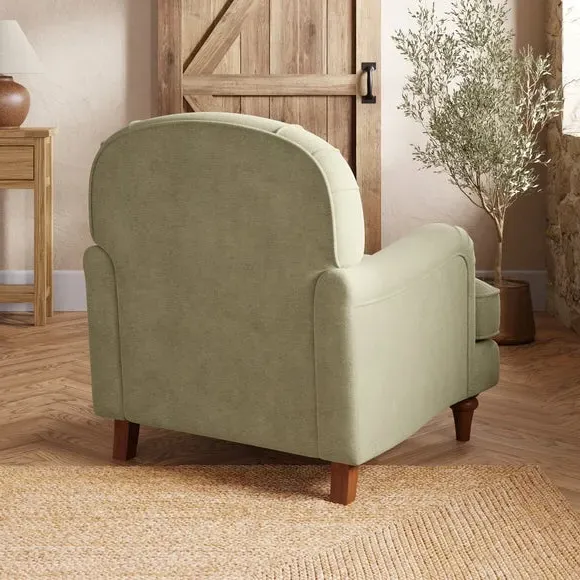 Armchair with Curved Arms - Sage, Chenille