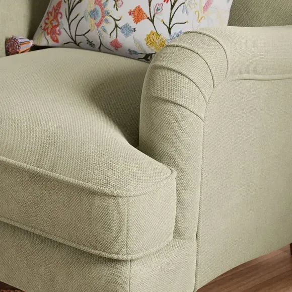 Armchair with Curved Arms - Sage, Chenille