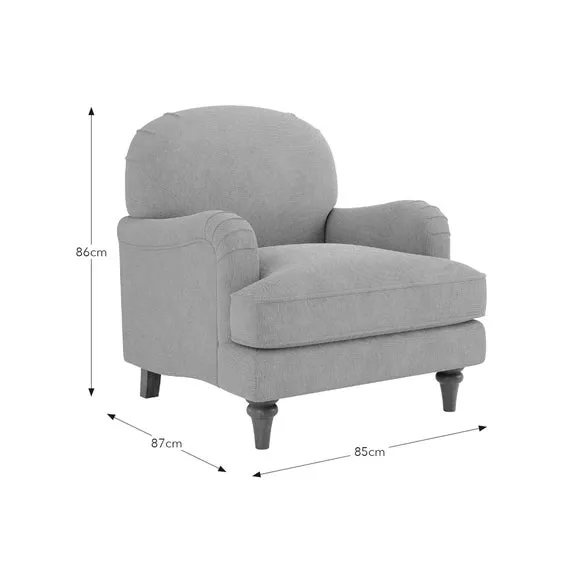 Armchair with Curved Arms - Sage, Chenille