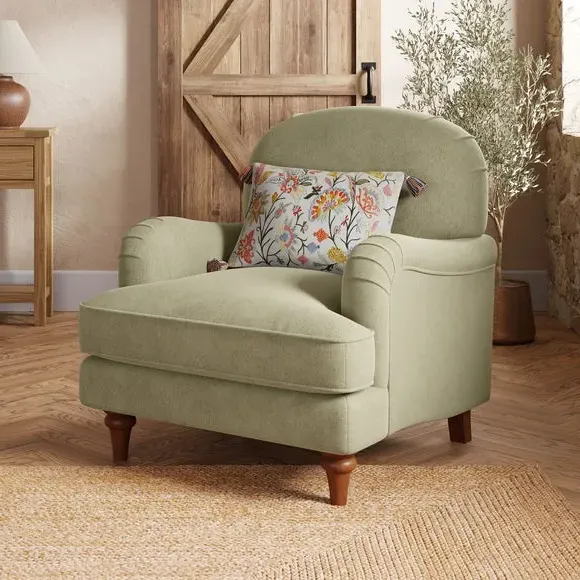 Armchair with Curved Arms - Sage, Chenille image