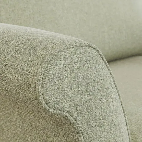 Armchair with Curved Arms - Soft Green, Fabric