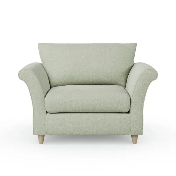 Armchair with Curved Arms - Soft Green, Fabric