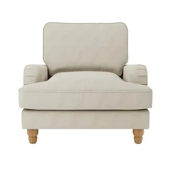 Armchair with Pleated Arms - Natural, Fabric