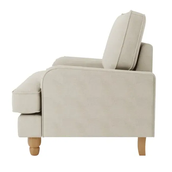 Armchair with Pleated Arms - Natural, Fabric