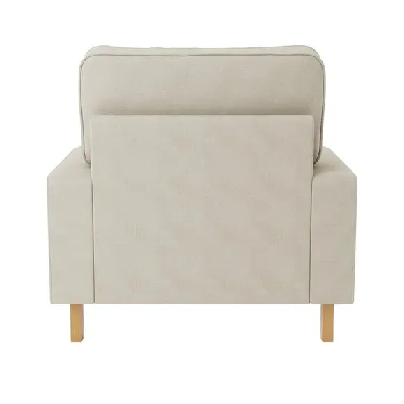 Armchair with Pleated Arms - Natural, Fabric