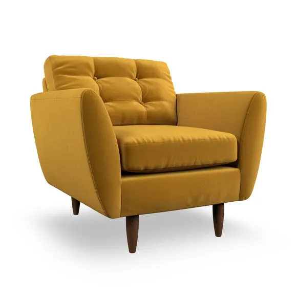 Armchair with Scatter Cushions - Amber Gold
