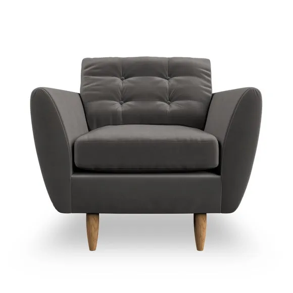 Armchair with Scatter Cushions - Charcoal