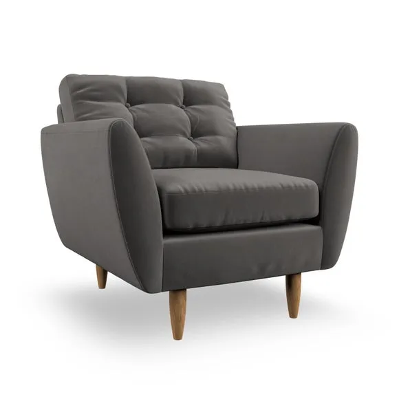 Armchair with Scatter Cushions - Charcoal