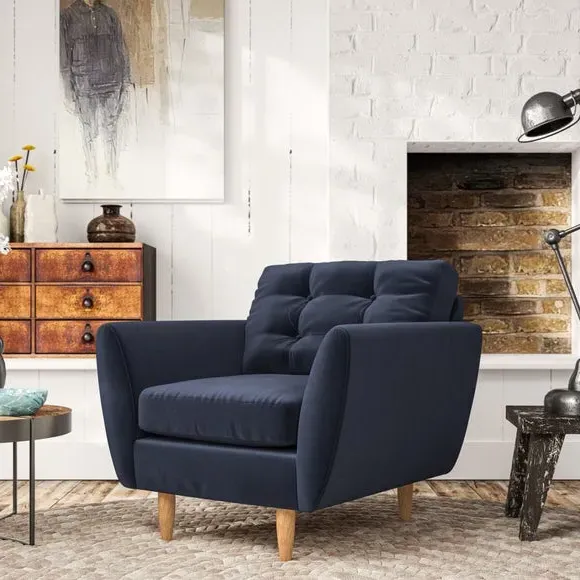 Armchair with Scatter Cushions - Navy