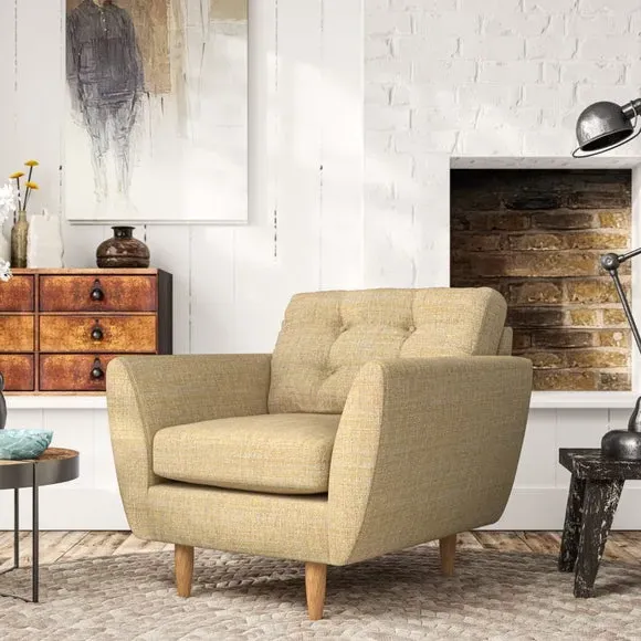 Armchair with Scatter Cushions - Ochre