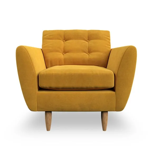 Armchair with Scatter Cushions - Old Gold