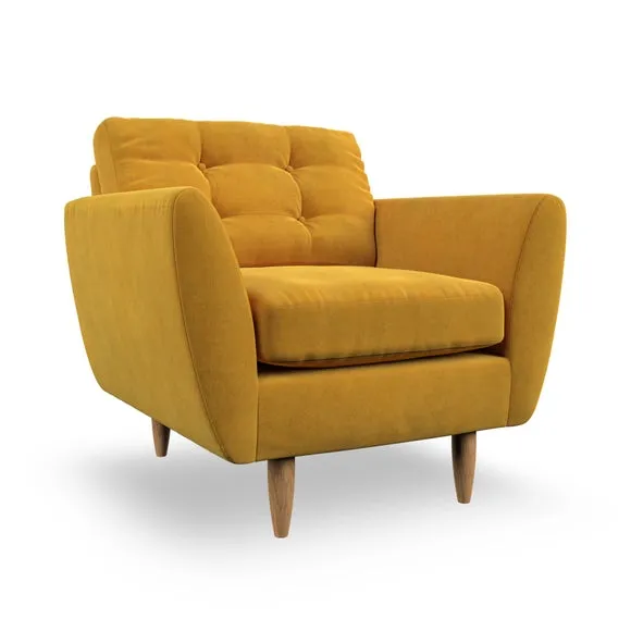 Armchair with Scatter Cushions - Old Gold