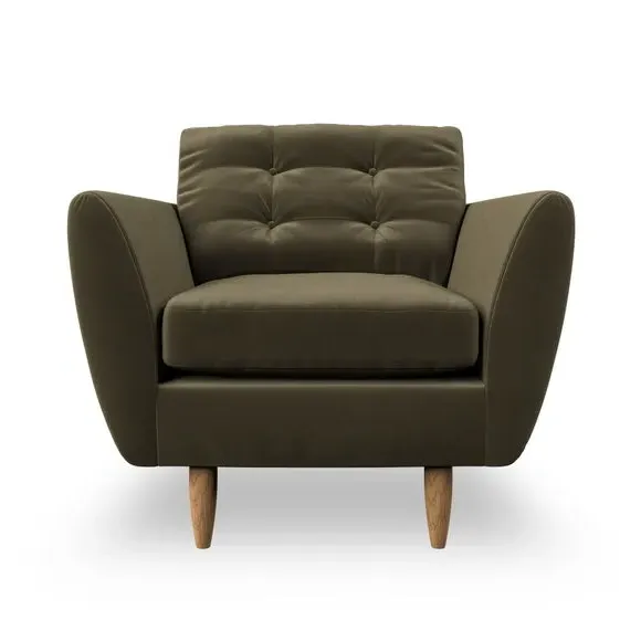 Armchair with Scatter Cushions - Olive