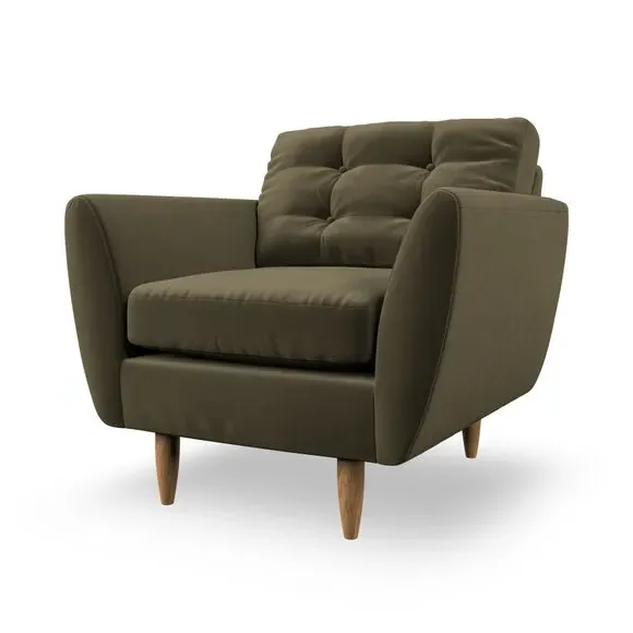 Armchair with Scatter Cushions - Olive