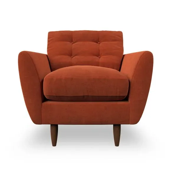Armchair with Scatter Cushions - Orange, Velvet