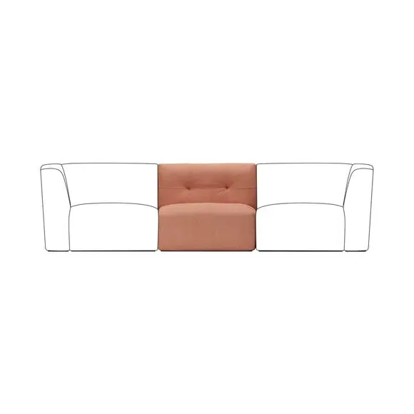 Armless Modular Sofa Piece - Clay, Chenille