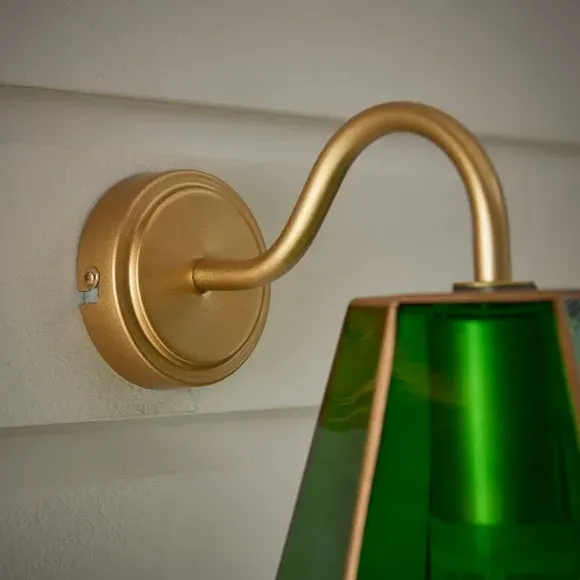 Art Deco Outdoor Wall Light - Green, Glass