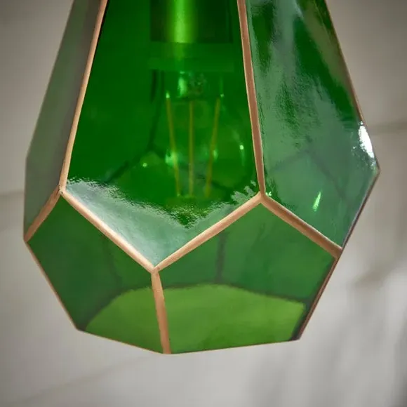 Art Deco Outdoor Wall Light - Green, Glass