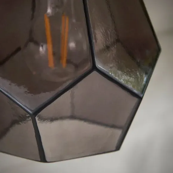 Art Deco Outdoor Wall Light - Smoke, Glass