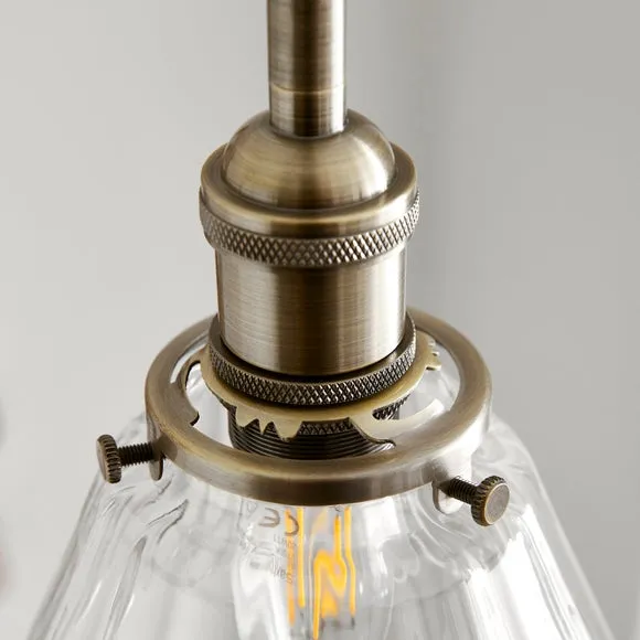 Art Deco Pendant Light - Clear, Glass