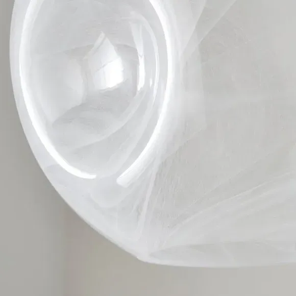 Art Deco Pendant Shade - White, Glass