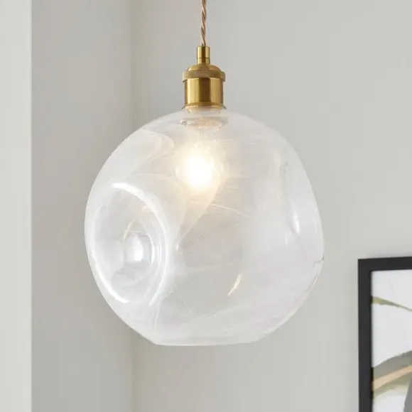 Art Deco Pendant Shade - White, Glass image