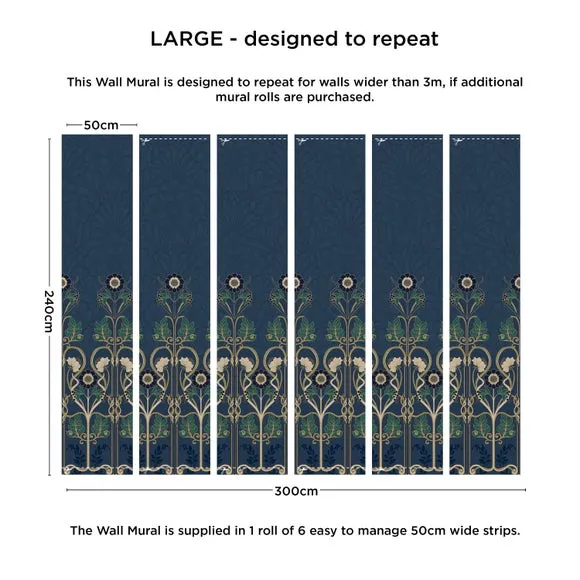 Art Deco Wall Mural - Blue