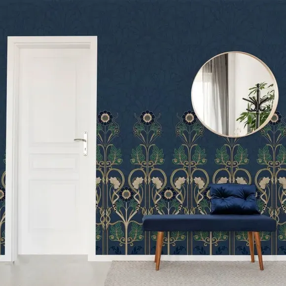 Art Deco Wall Mural - Blue