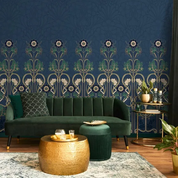Art Deco Wall Mural - Blue image