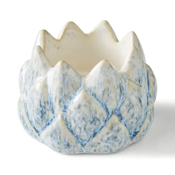 Artichoke Tealight Holder - Blue, Ceramic