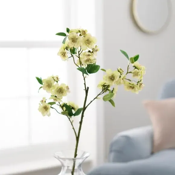 Artificial Almond Blossom Stem - Cream