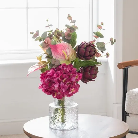 Artificial Anthurium Bouquet - Pink, Mixed Blooms