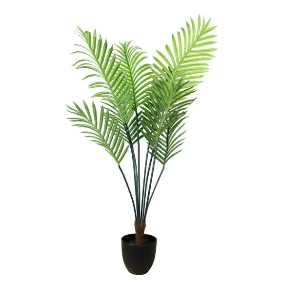 Artificial Areca Palm Plant - Green, Black Pot